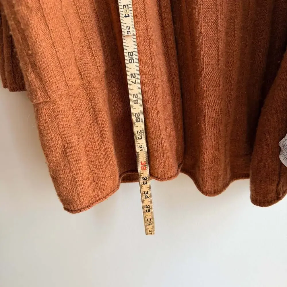 Madewell Piedmont Ribbed Cardigan Sweater in Rust Orange- Size Large - Picture 5 of 7